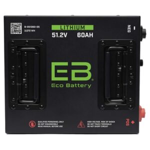 Eco Battery Lithium Golf Cart Battery - 51v 60Ah - Includes Battery, Charger, State of Charge Meter, Receptacle